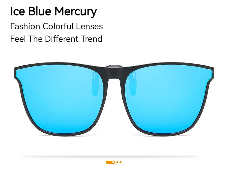 Unisex Fashion Flip Up Sunglasses Clip-on Lens Polarized Driving Multicolor