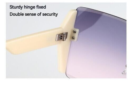 Fashion Square Rimless Personality Glasses Large Frame Cut Edge Sunglasses