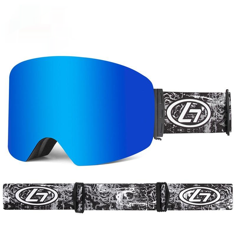 Unisex Anti-fog Sunglass Columnar Double Layer UV Protective Ski Snow Goggles