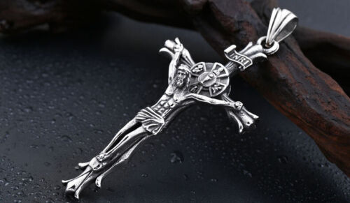 Retro Pendant Punk Vintage Cross Animal Totem Poker Pendant Biker Chain Necklace