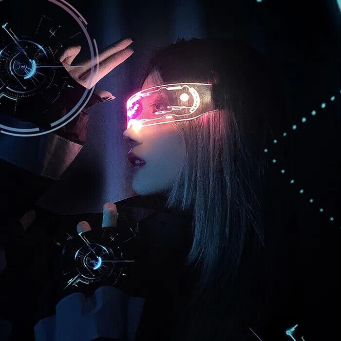 Fashion Colorful Luminous Glasses LED Light Party Up Eyeglasses Rechargeable