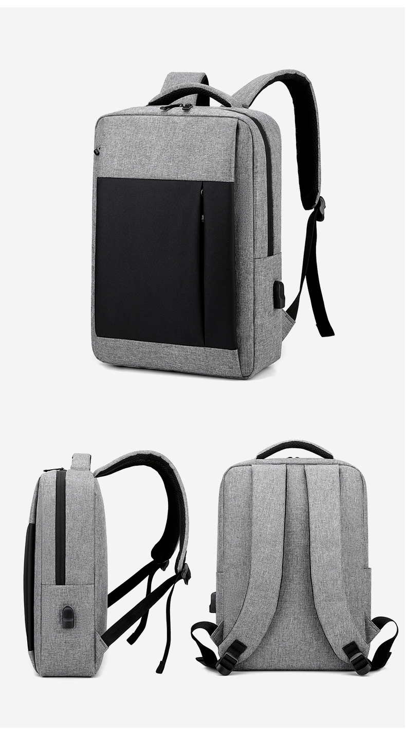 Unisex Waterproof Large Capacity Business Travel Bag USB Computer Nylon Backpack