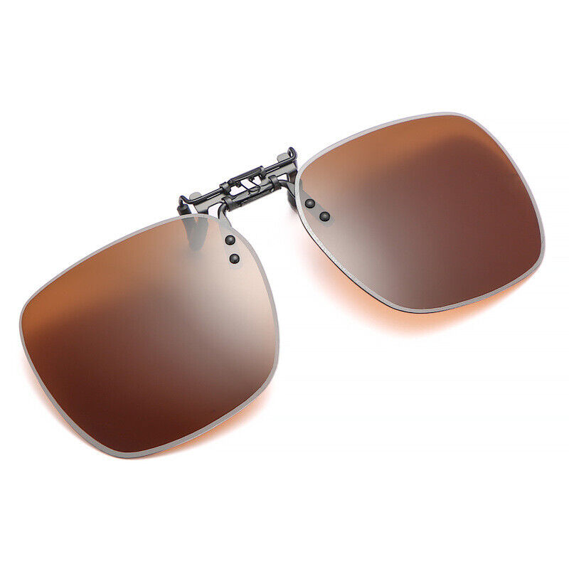 New Unisex Polarized UV400 Protection Box Shape Clip On Flip Up Sunglasses