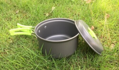 Outdoor 1-2 People 8 In 1 Alumina Pot Set Camping Pot Portable Picnic Cookware