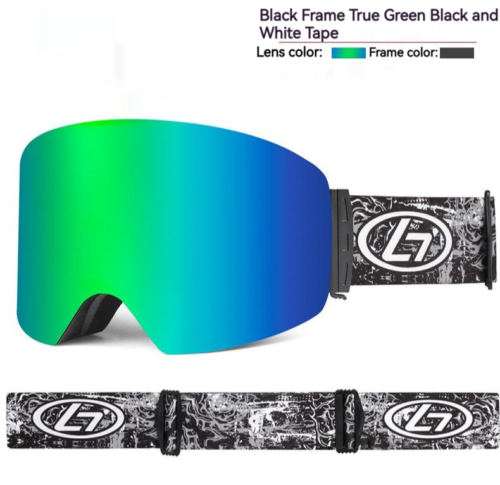 Unisex Anti-fog Sunglass Columnar Double Layer UV Protective Ski Snow Goggles
