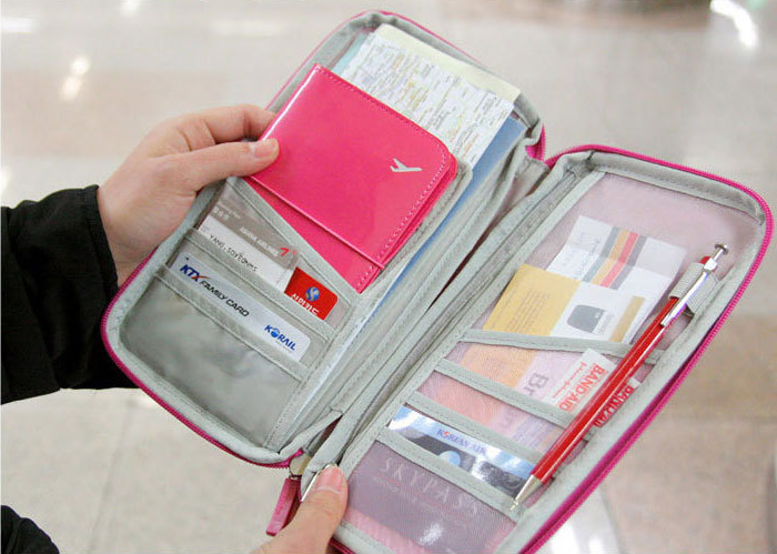 NEW TRAVEL PASSPORT HOLDER WALLET CREDIT CARD ORGANIZER BAG