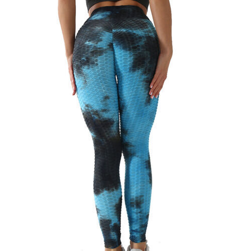 Women Yoga Quality Honeycomb Soft Leggings Hight Waist Pants Fitness Sports