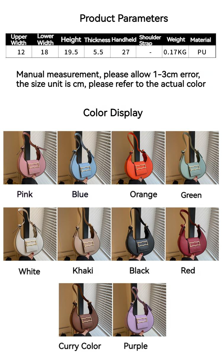 10 Colors Fashion Women Moon Shape Underarm Trend Shoulder Strap Dumpling Bag
