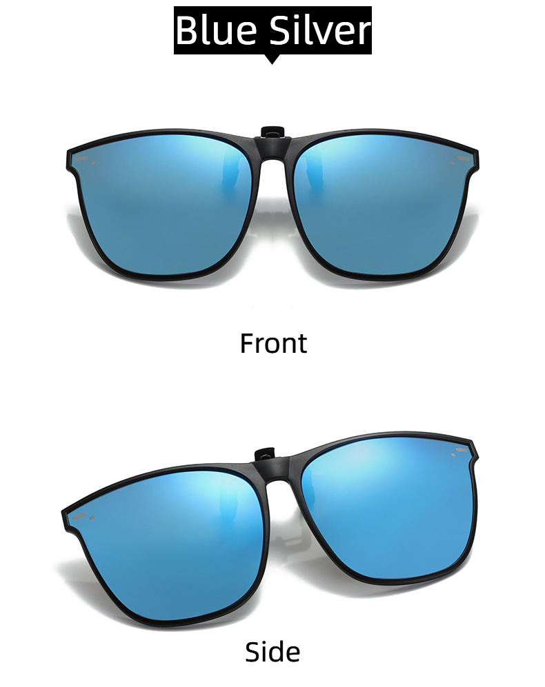 2023 Fashion Unisex Clip On Sunglasses Polarized Large Frame Short-sighted