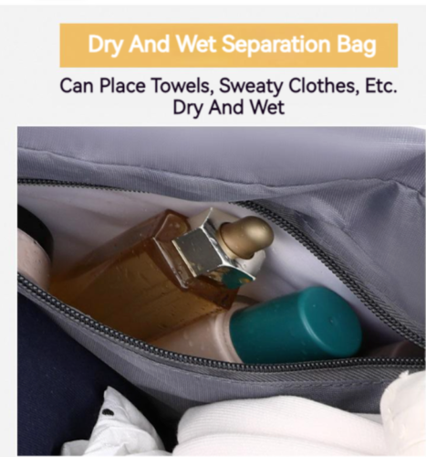 Portable Large Capacity Waterproof Dry Wet Separation Travel Sports Storage Bag