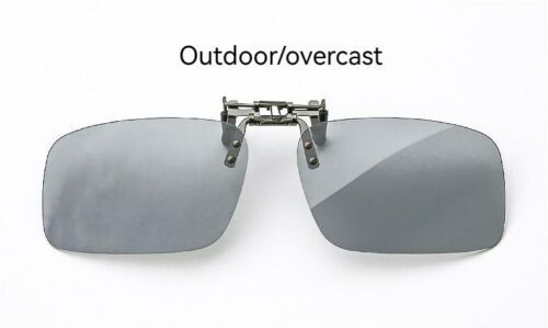 Unisex Square Polarized Colour Changing Sunglasses Clip-on Day Night Vision