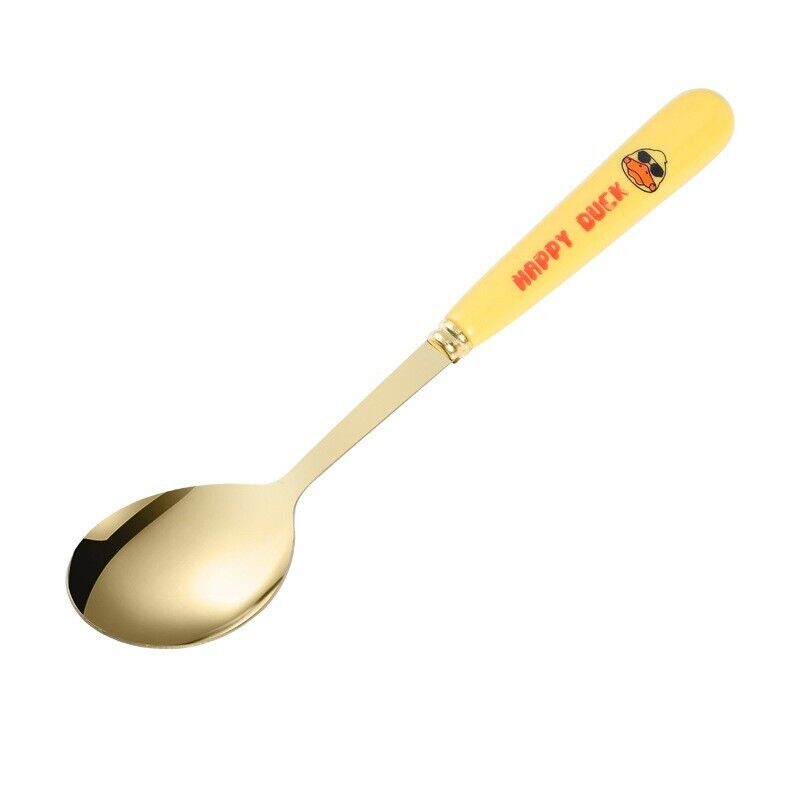 Children's Cartoon Duck Cutlery Set Stainless Steel Dessert Soup Spoon Home Live