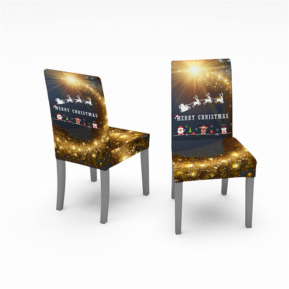 Christmas Dining Chair Covers XMAS Party Decorations Santa Claus Seat Cover