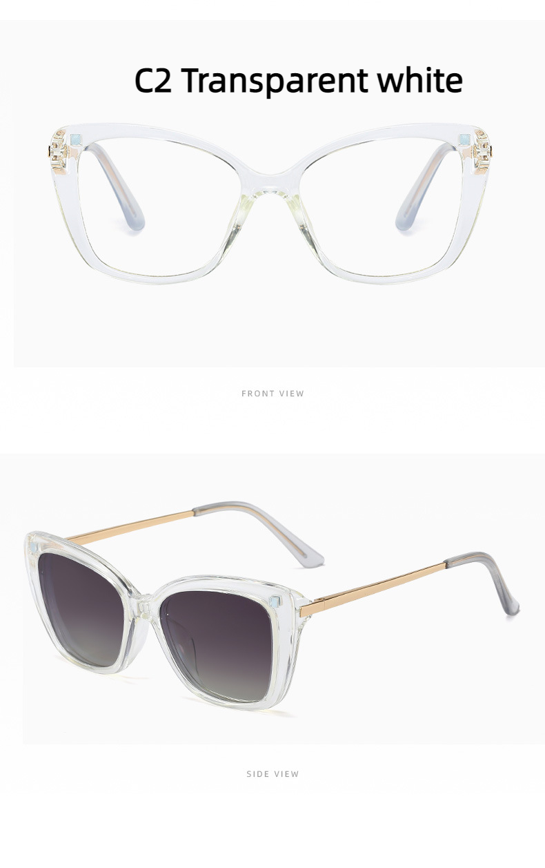 Women's UV400 Polarised Antiblue Light Magnetic Glasses Clips Sunglasses Set