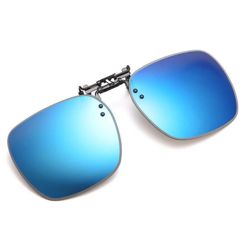 New Unisex Polarized UV400 Protection Box Shape Clip On Flip Up Sunglasses