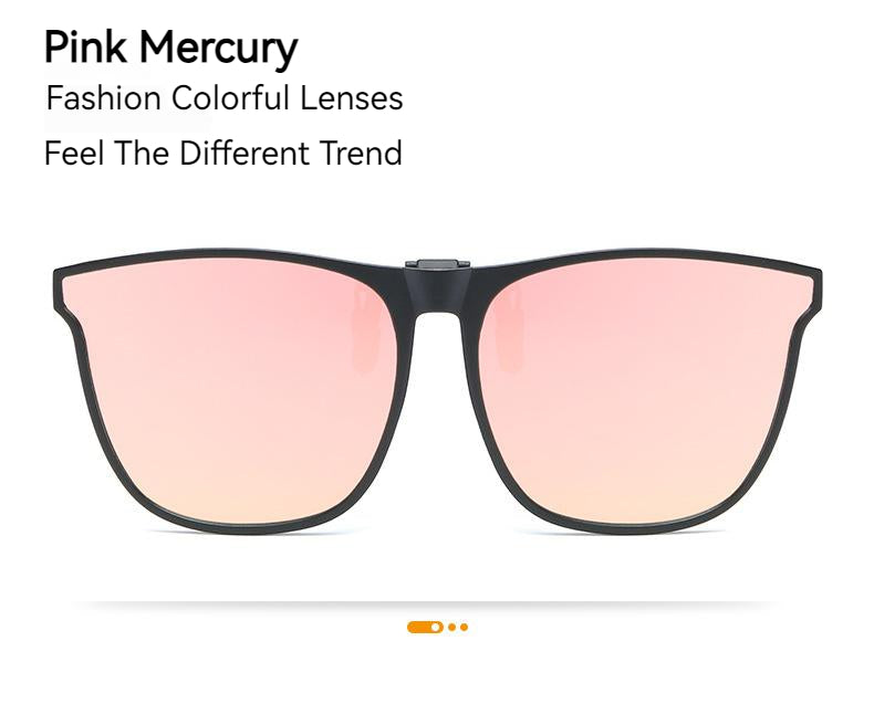 Unisex Fashion Flip Up Sunglasses Clip-on Lens Polarized Driving Multicolor