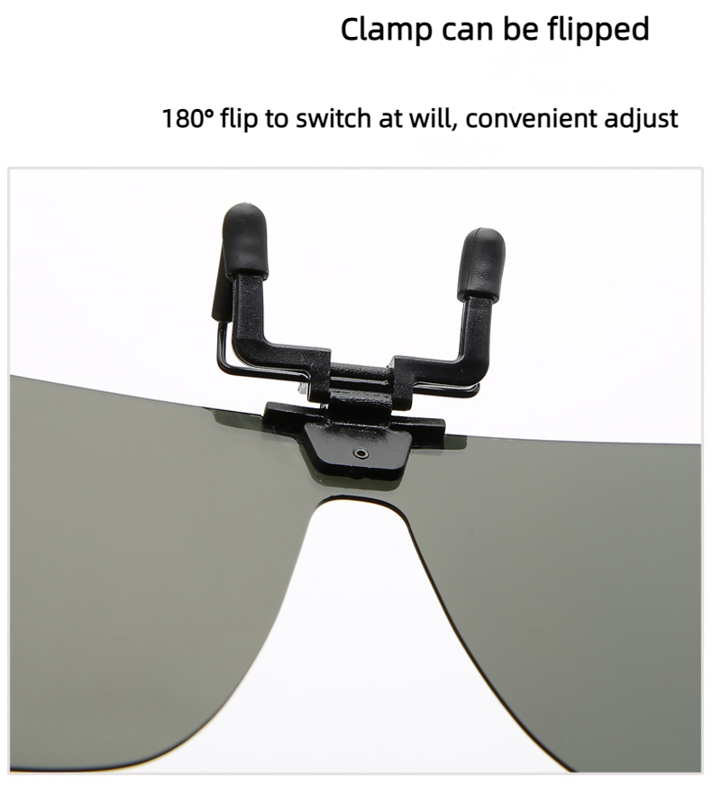 Fashion One-piece lens polarizing Multicolor Lens Retro Flip up Sunglasses Clip