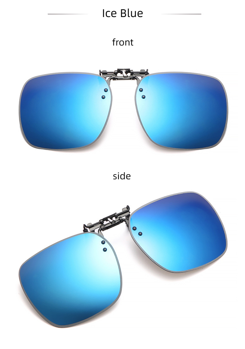 New Unisex Polarized UV400 Protection Box Shape Clip On Flip Up Sunglasses