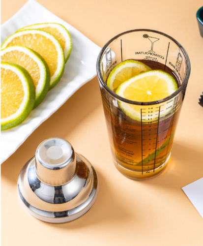 Cocktail Glass Shaker Cup Milk Tea Beer Lemon Hand Mixer Cup Coke Pot 400ML