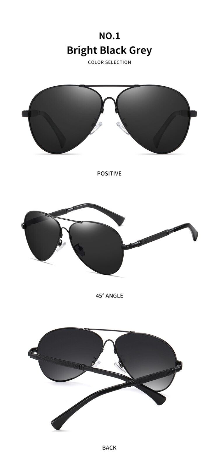 New Trendy frame Unisex polarized Sunglasses Driving Night vision Anti UV400