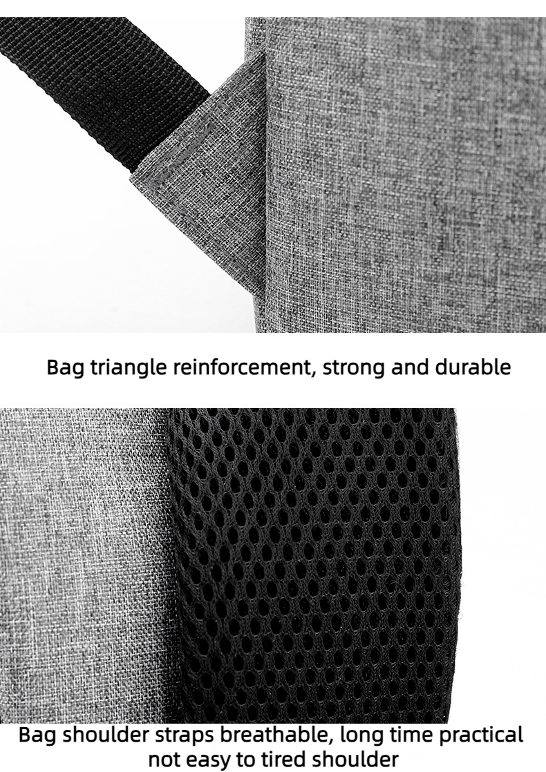 Unisex Waterproof Large Capacity Business Travel Bag USB Computer Nylon Backpack