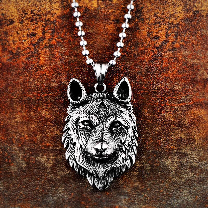 Retro Pendant Punk Vintage Cross Animal Totem Poker Pendant Biker Chain Necklace