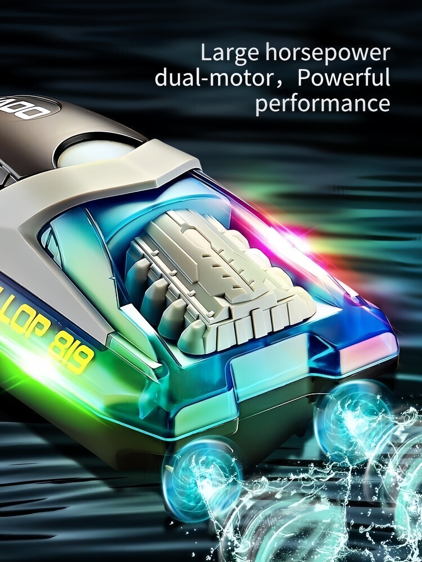 RC Speed Boat 2.4G Remote Control LED Light Dual Motor Waterproof Racing Toy Boy