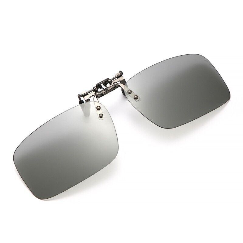 Unisex Square Polarized Colour Changing Sunglasses Clip-on Day Night Vision