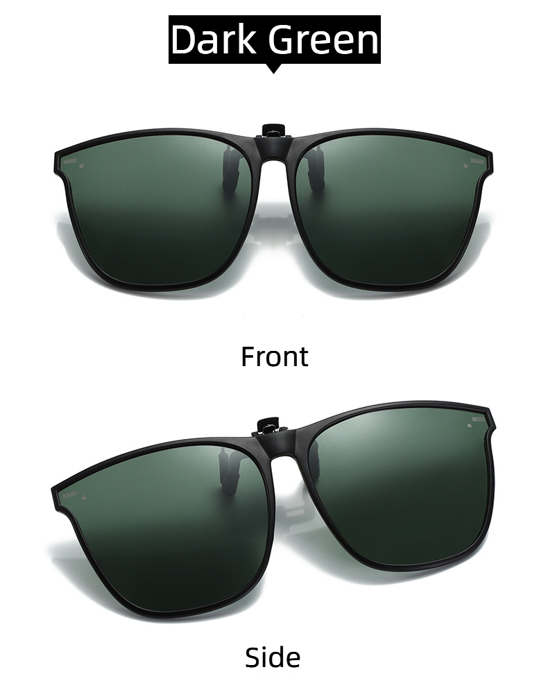 2023 Fashion Unisex Clip On Sunglasses Polarized Large Frame Short-sighted
