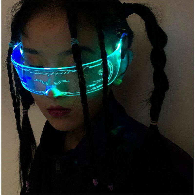 Fashion Colorful Luminous Glasses LED Light Party Up Eyeglasses Rechargeable