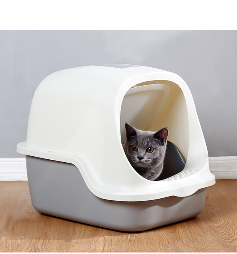 Large Cat Litter Box Send Shovel Toilet Fully Enclosed Frosted Baffle Pet Bedpan