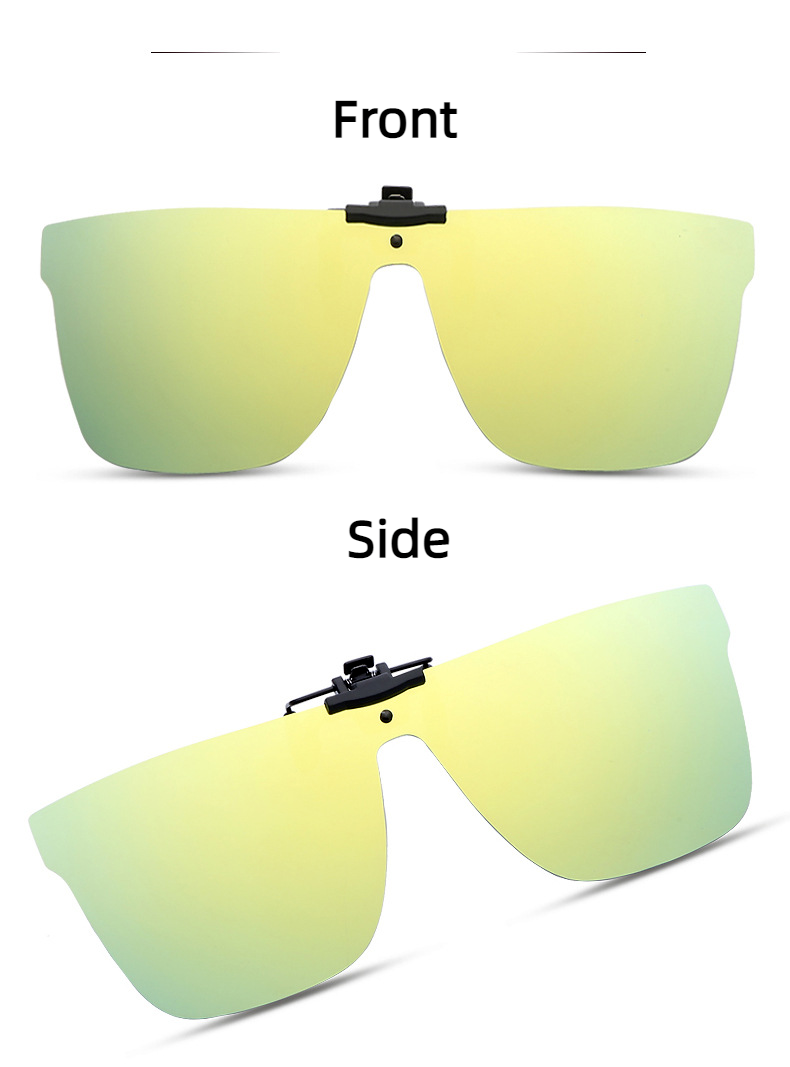 Fashion One-piece lens polarizing Multicolor Lens Retro Flip up Sunglasses Clip