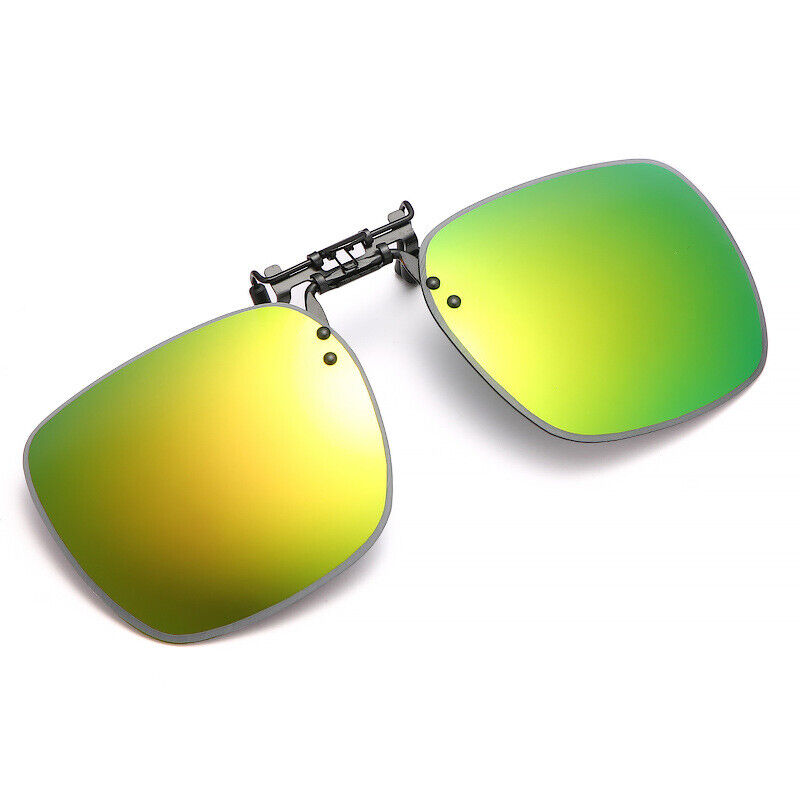 New Unisex Polarized UV400 Protection Box Shape Clip On Flip Up Sunglasses
