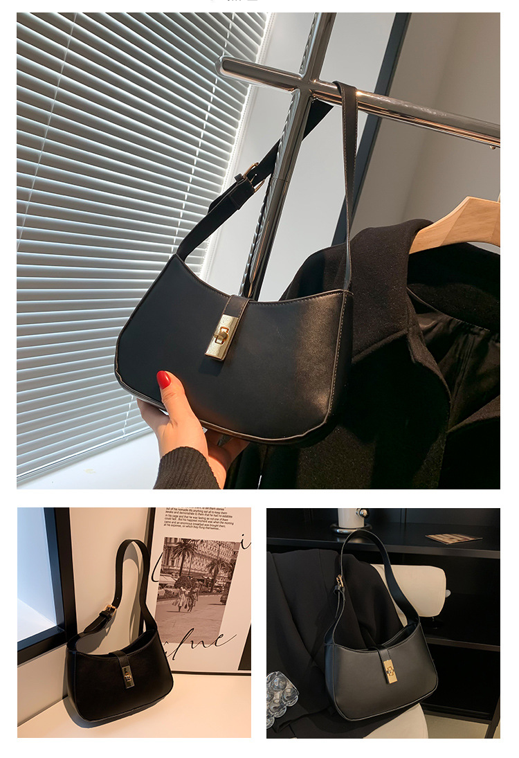 Women's PU Leather Magnetic Buckle Solid Color Exquisite Shoulder Bag 4 Colors