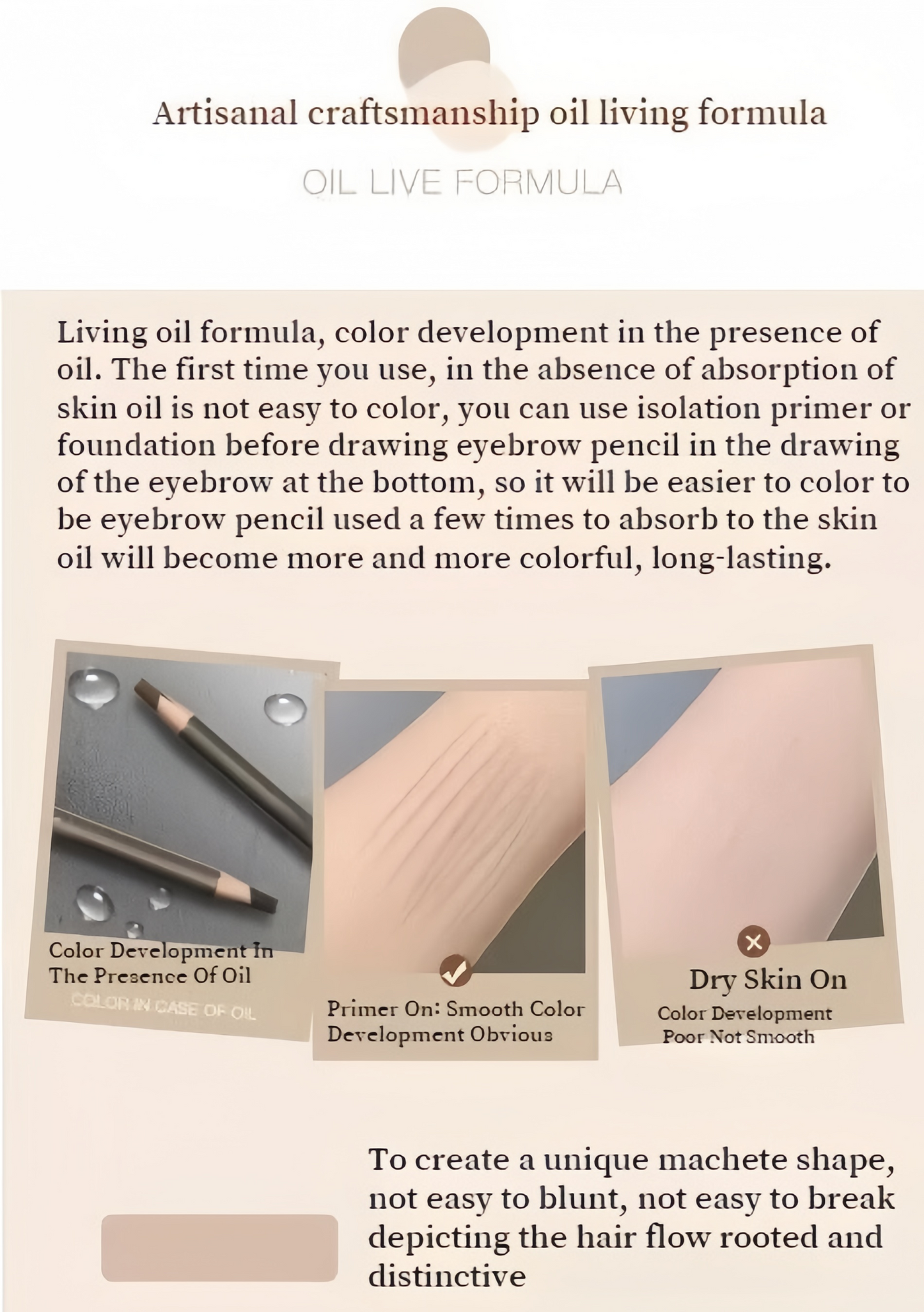 Waterproof Knife Shape Eyebrow Pencil & Spoolie Brush Natural Finish Brow Makeup