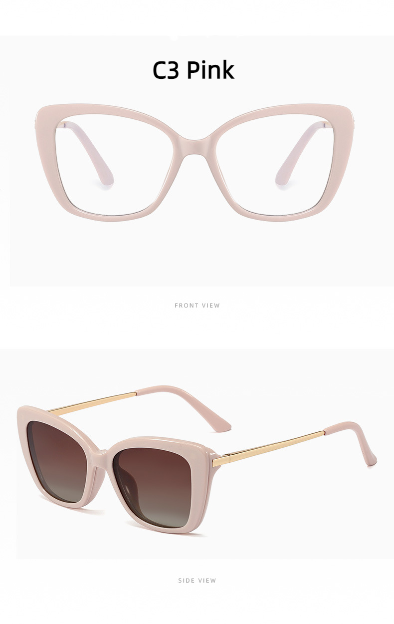 Women's UV400 Polarised Antiblue Light Magnetic Glasses Clips Sunglasses Set