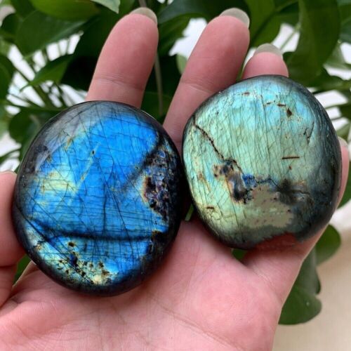 Natural Raw Blue Moonstone Labradorite Yoga Hot Compress Stone Mineral Specimen