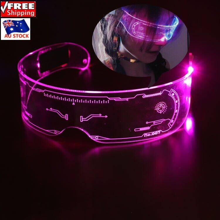Fashion Colorful Luminous Glasses LED Light Party Up Eyeglasses Rechargeable