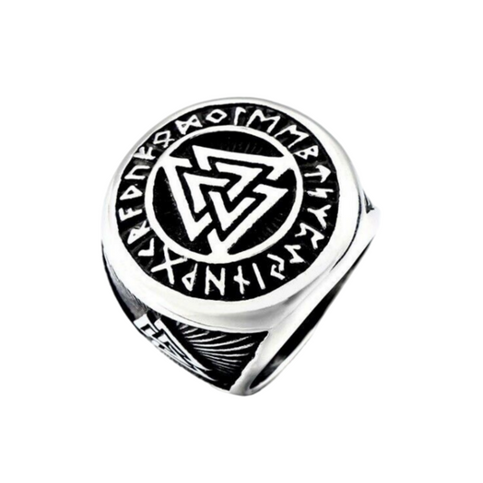 Men's Viking Valknut Ring Norse Runes Bravery Eternal Life Warrior's Spirit Band R273