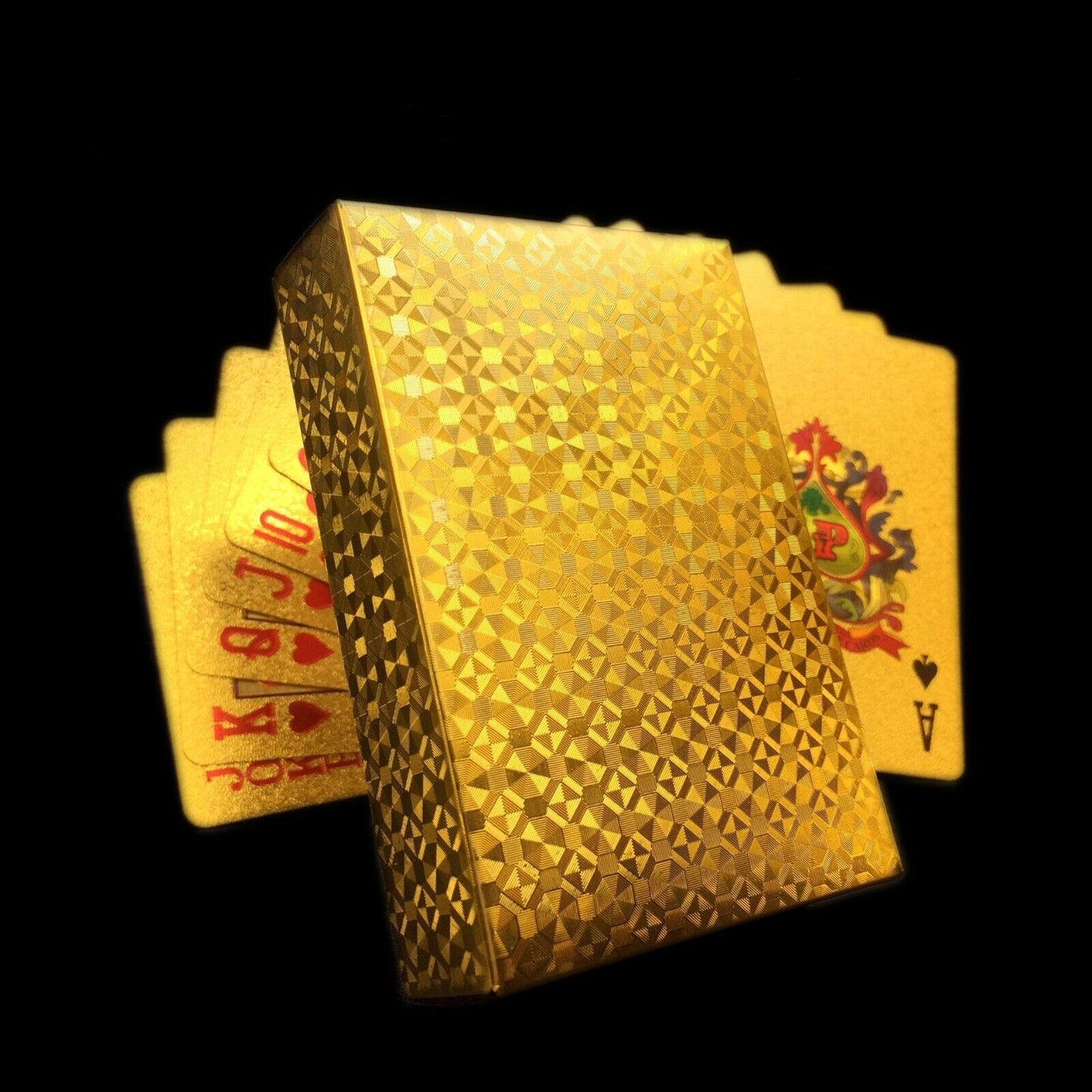 Waterproof PVC Poker Playing Cards Set Games Deck Pokers Gold Plated Magic Tool