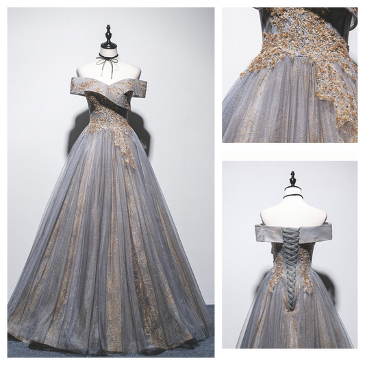 Women Off the shoulder Banquet Wedding Dress Cold Shoulder Evening Dress