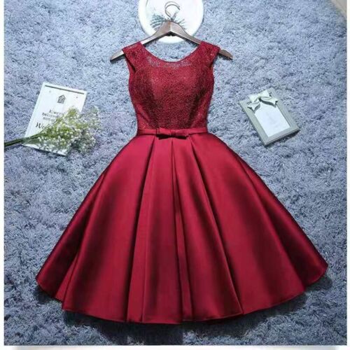 Women Lace Formal Wedding Evening Cocktail Prom Bridesmaid Ball Gown Dress