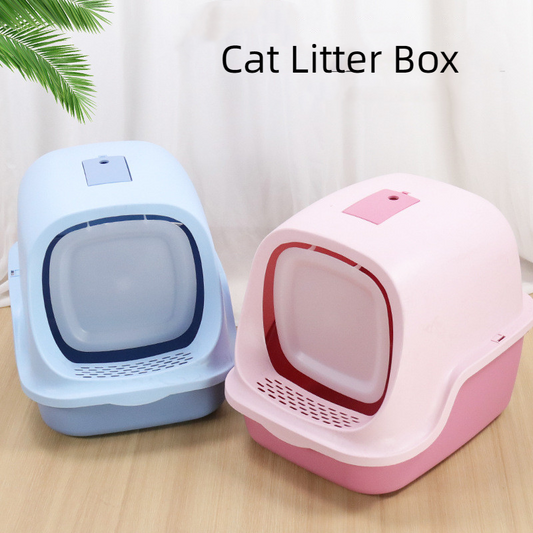 Large Cat Litter Box Send Shovel Toilet Fully Enclosed Frosted Baffle Pet Bedpan