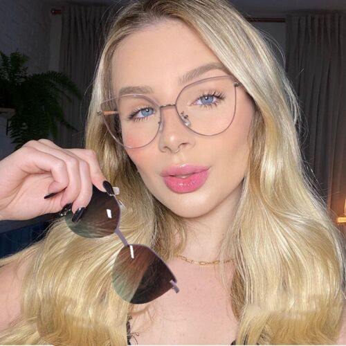 Women Anti Blue Ray Magnetic Suction Clip UV400 Polarized Two Use Sunglasses Set