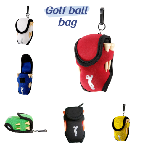 Golf Ball Bag Waist Hang Durable Golf Double Ball Holde For Golf Training Sports