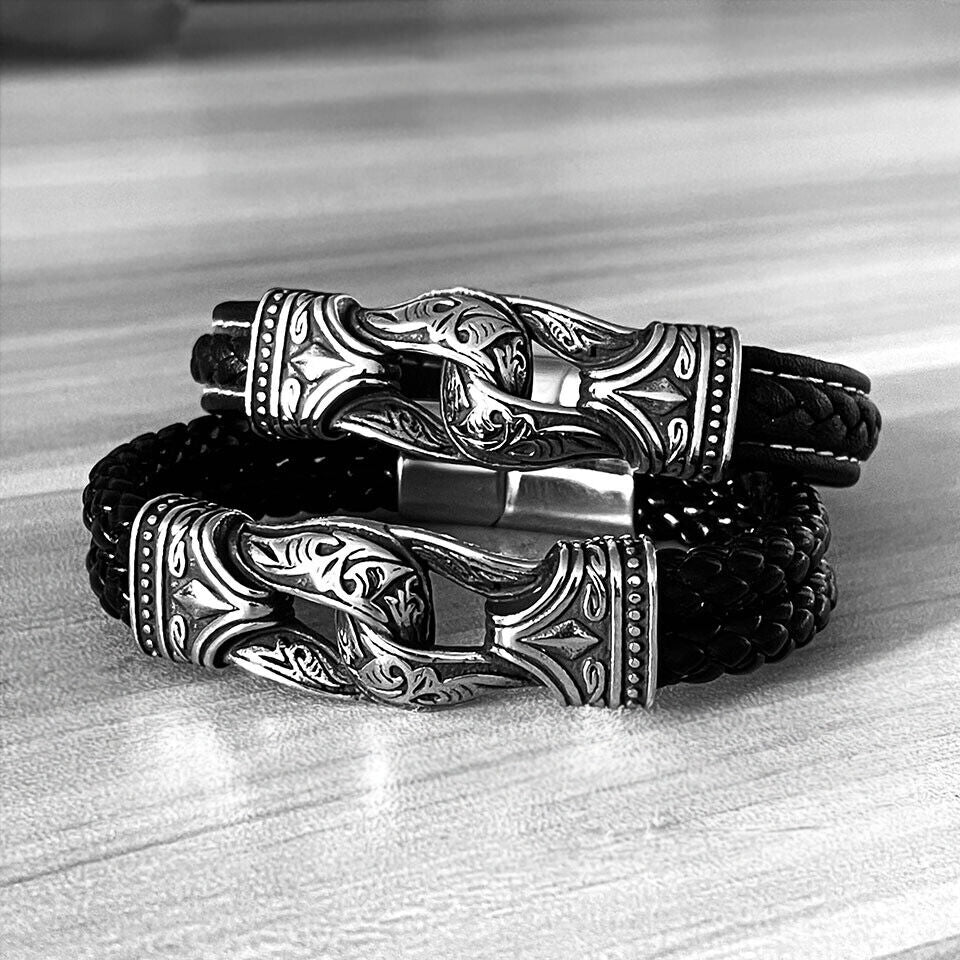Retro Punk Biker Bangle Knotted Rope Tibetan Jewelry String totem Bracelet