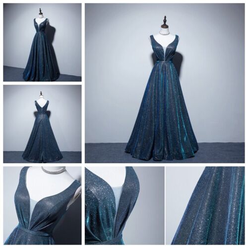 Women Formal Glittery Evening Wedding Cocktail Prom Bridesmaid Ball Gown Dress