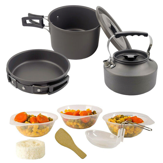 Cookware Burning Kettle Portable Cutlery Camping Gear Outdoor Pots and Pans Set