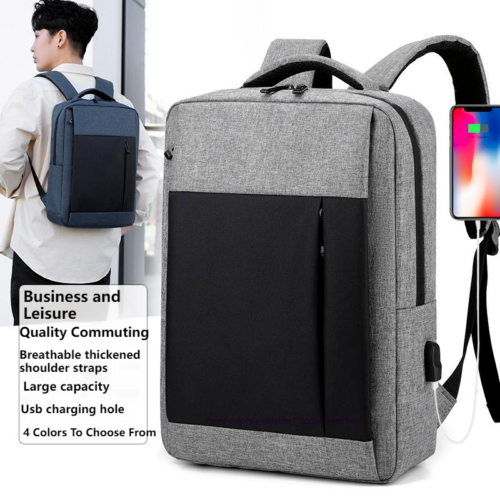 Unisex Waterproof Large Capacity Business Travel Bag USB Computer Nylon Backpack