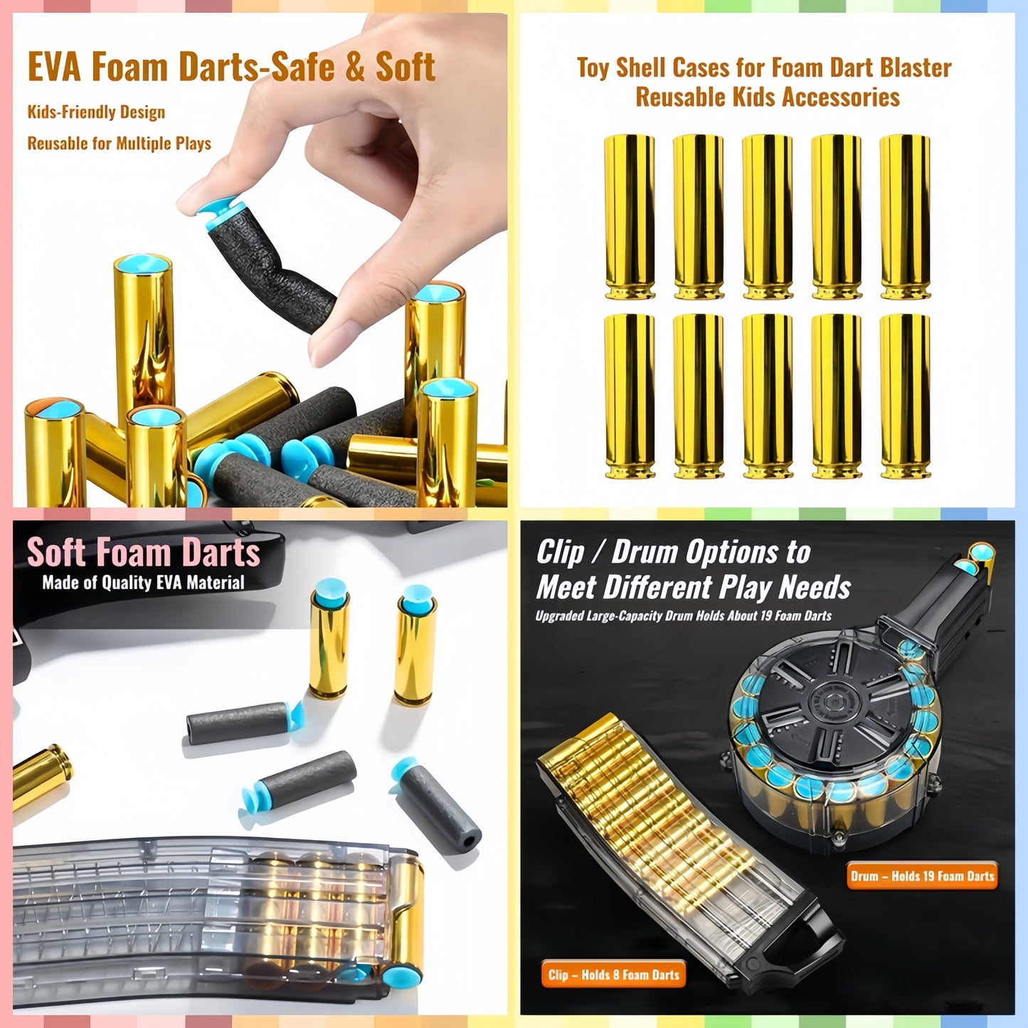 Kid Play Toy EVA Soft Foam Dart Blaster Manual & Electric Gun Shell Eject Effect